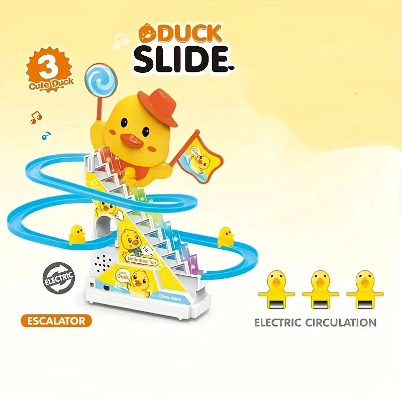 Duck Climbing Stairs Musical Toys with Lights and Music