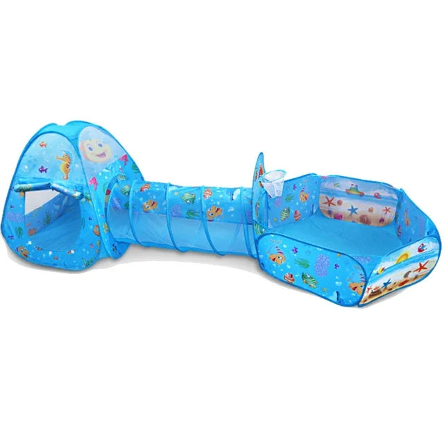 3-in-1 Ball Pool Baby Play Tent with Tunnel