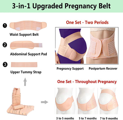 Maternity Support Belt – Adjustable Belly & Back Support Band for Pregnant Women