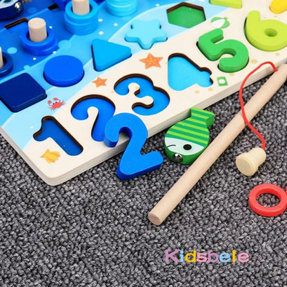 Montessori Wooden Magnetic Fishing Puzzle Toy – Educational Board Game for Toddlers