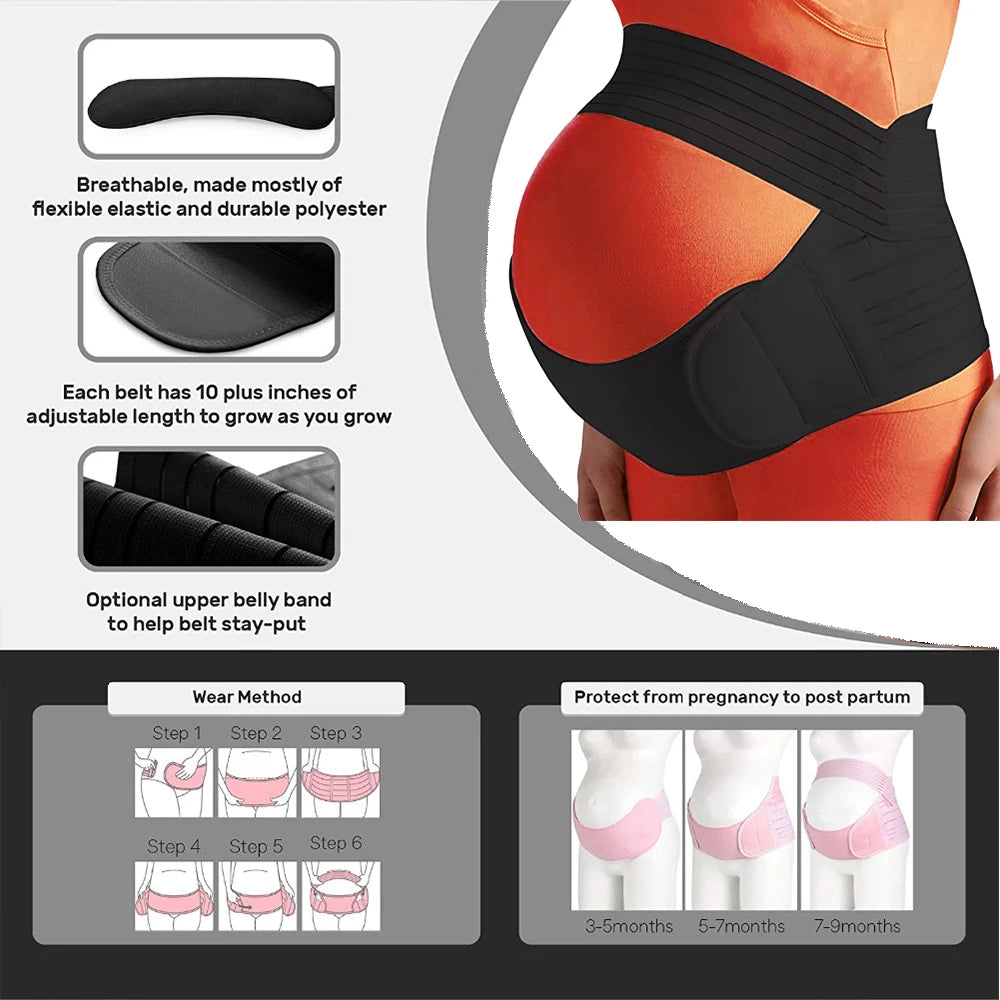 Maternity Support Belt – Adjustable Belly & Back Support Band for Pregnant Women