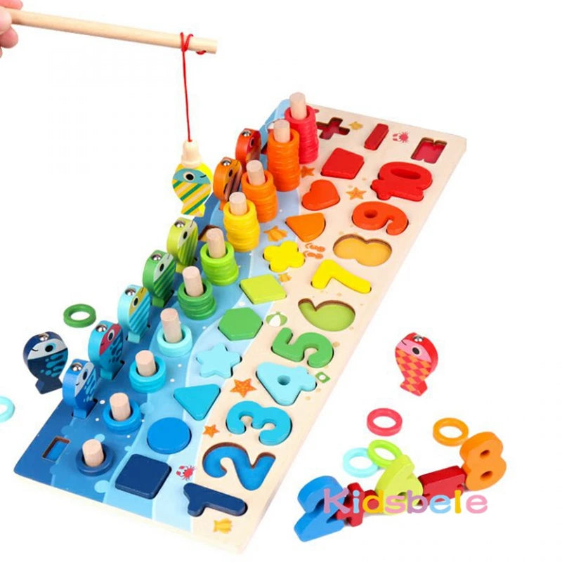 Montessori Wooden Magnetic Fishing Puzzle Toy – Educational Board Game for Toddlers
