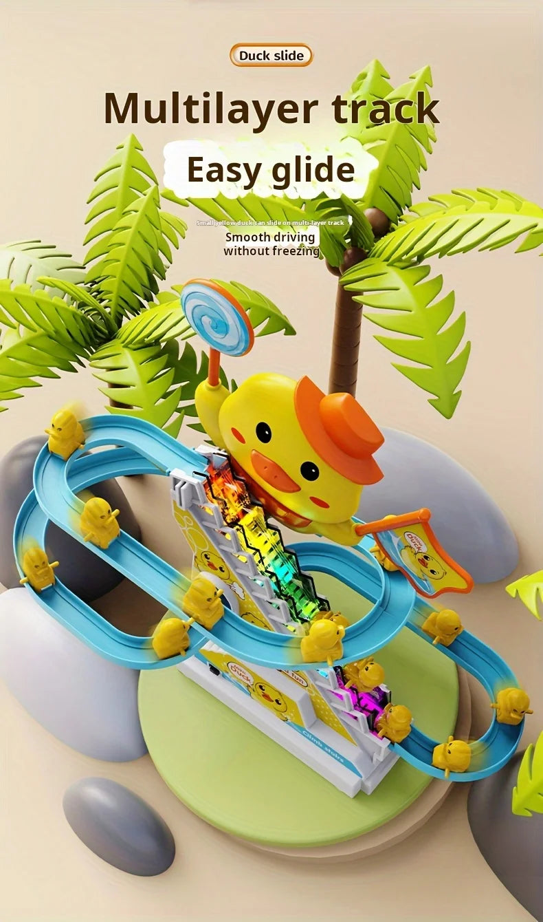 Duck Climbing Stairs Musical Toys with Lights and Music