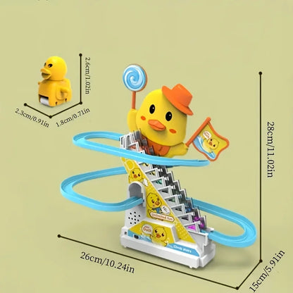 Duck Climbing Stairs Musical Toys with Lights and Music