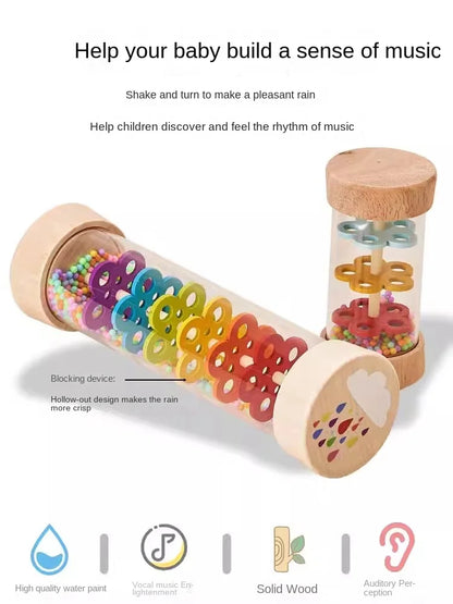 Baby Wooden Rain Sound Pipe Simulation Education Enlightenment Toy