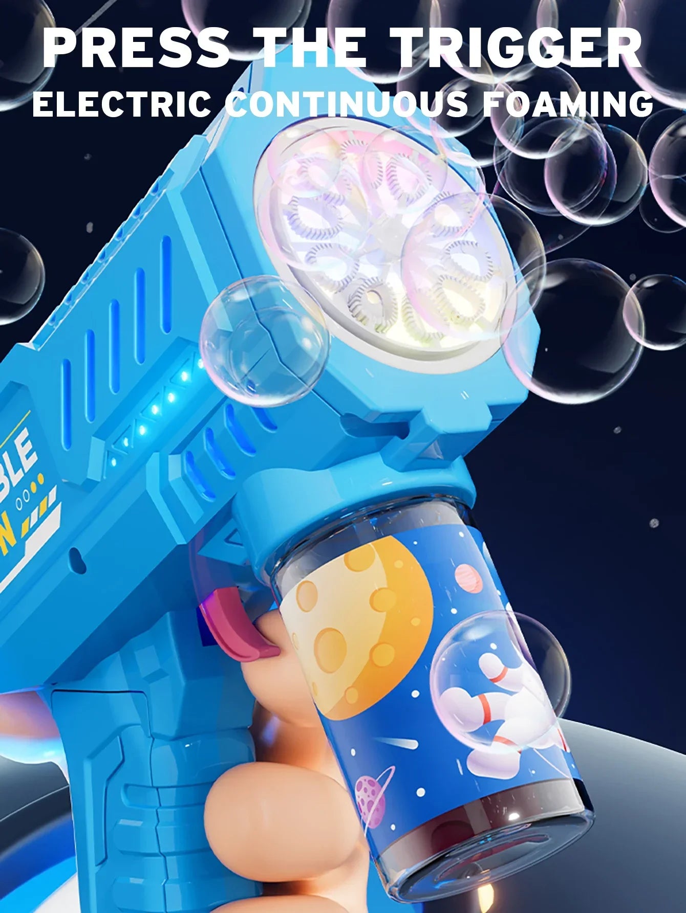 Automatic Bubble Gun Rocket Bubbles Machine Gifts
