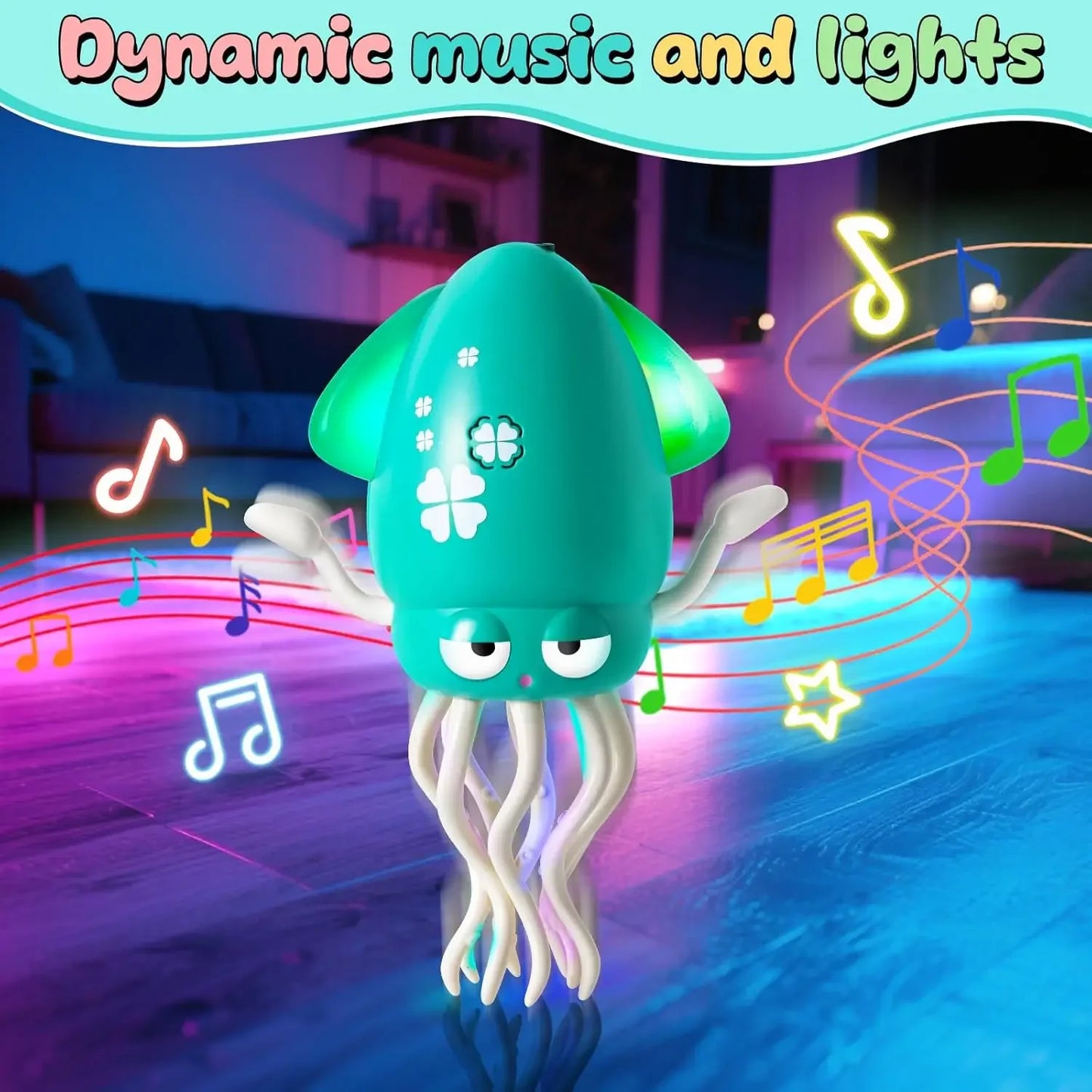 Electric Dancing Octopus – Smart Musical Toy with Lights & Obstacle Avoidance