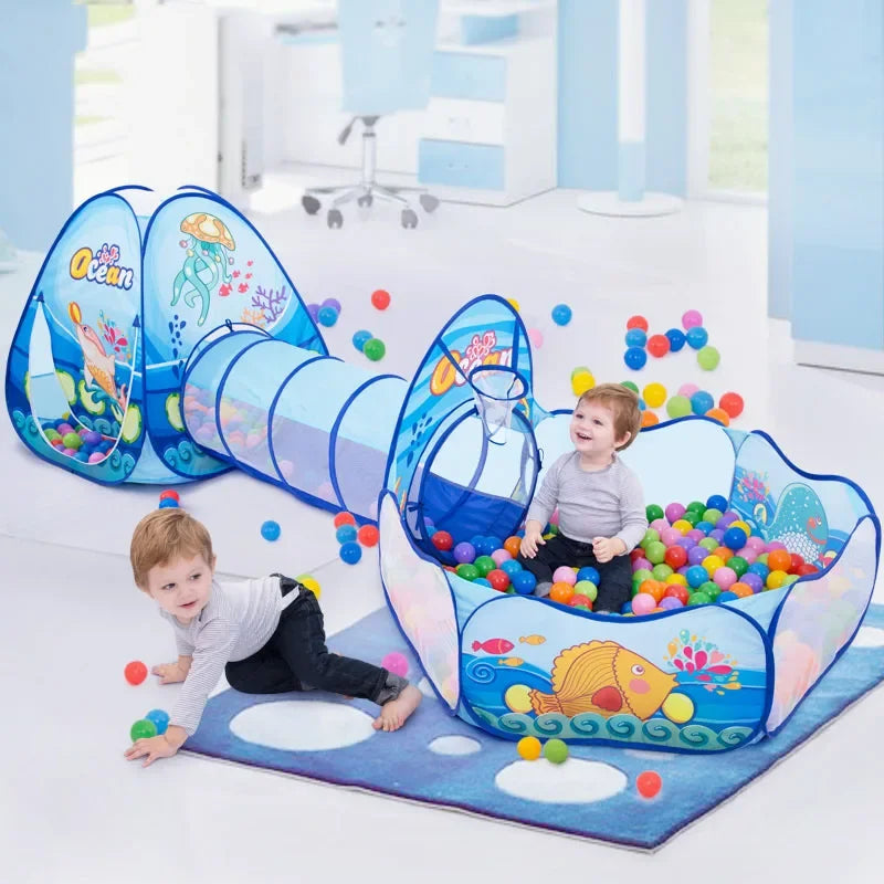 3-in-1 Ball Pool Baby Play Tent with Tunnel