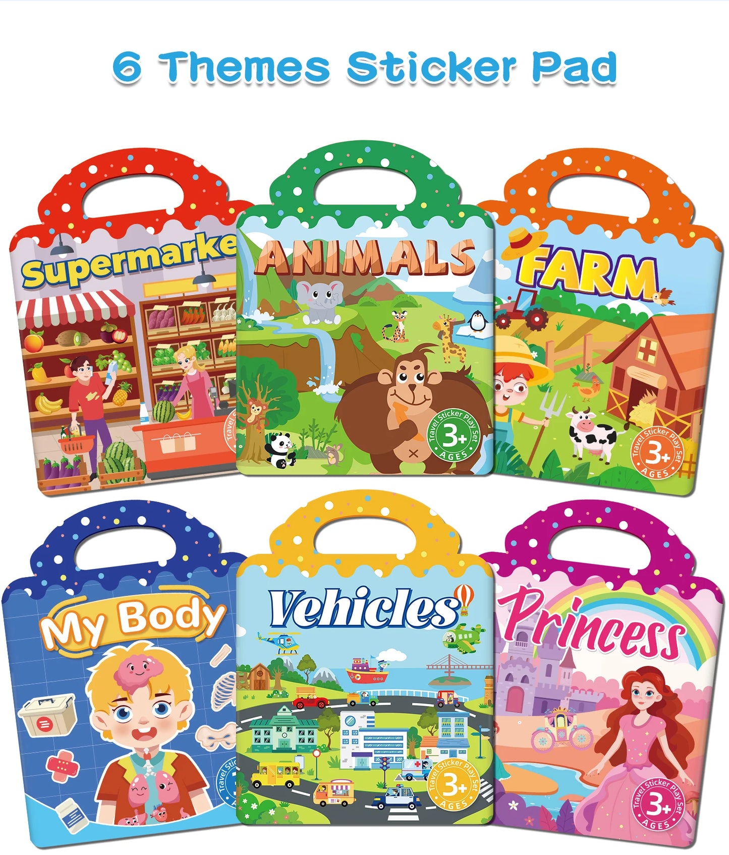 Reusable DIY Sticker Book – Multi-Theme Montessori Bubble Stickers for Kids