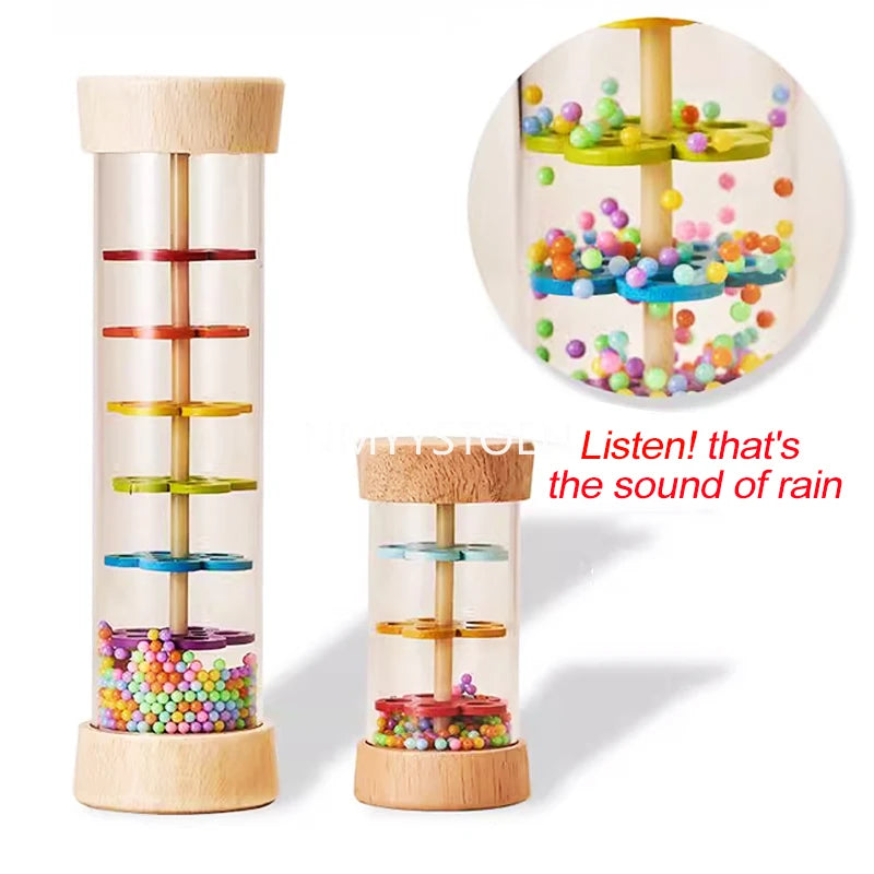 Baby Wooden Rain Sound Pipe Simulation Education Enlightenment Toy