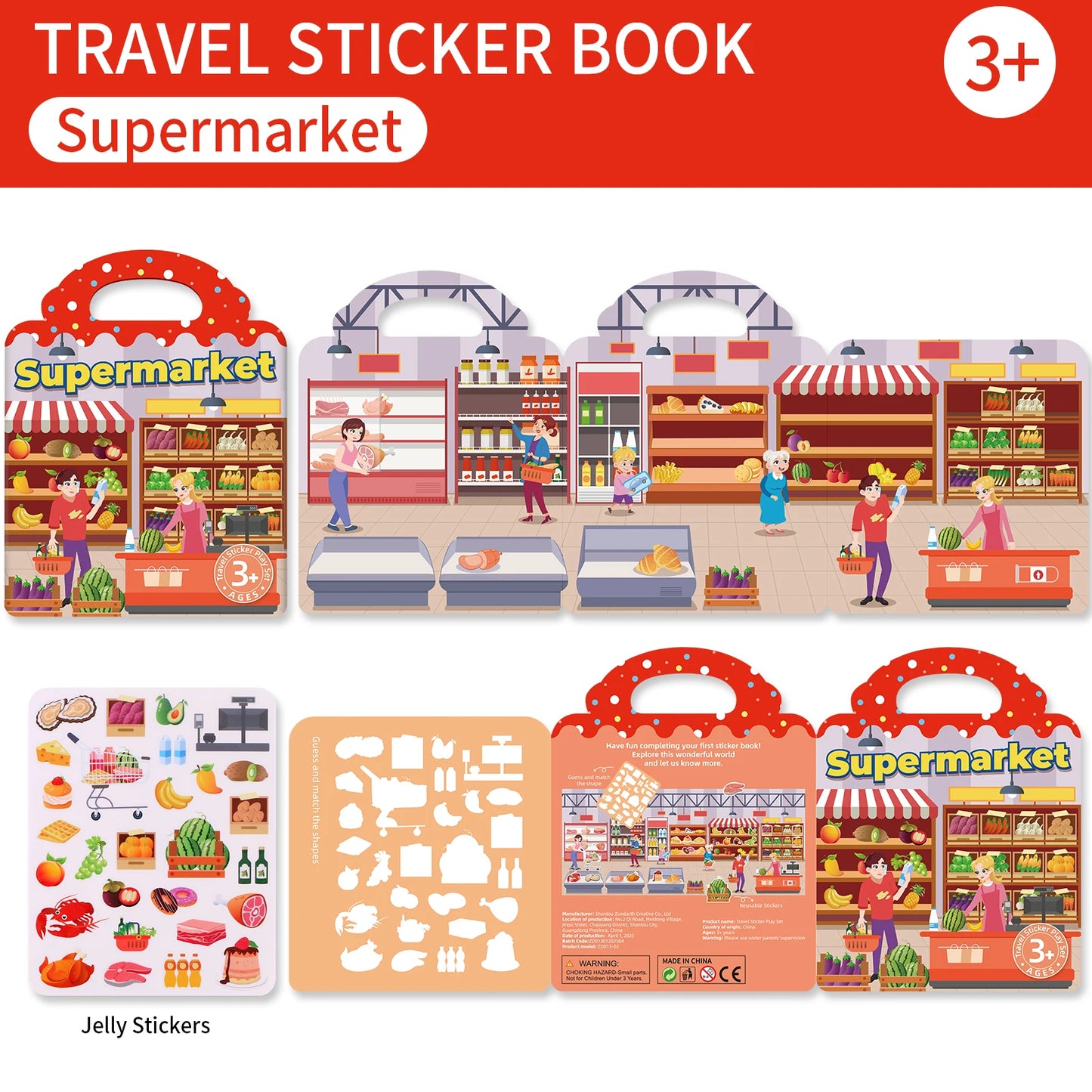 Reusable DIY Sticker Book – Multi-Theme Montessori Bubble Stickers for Kids