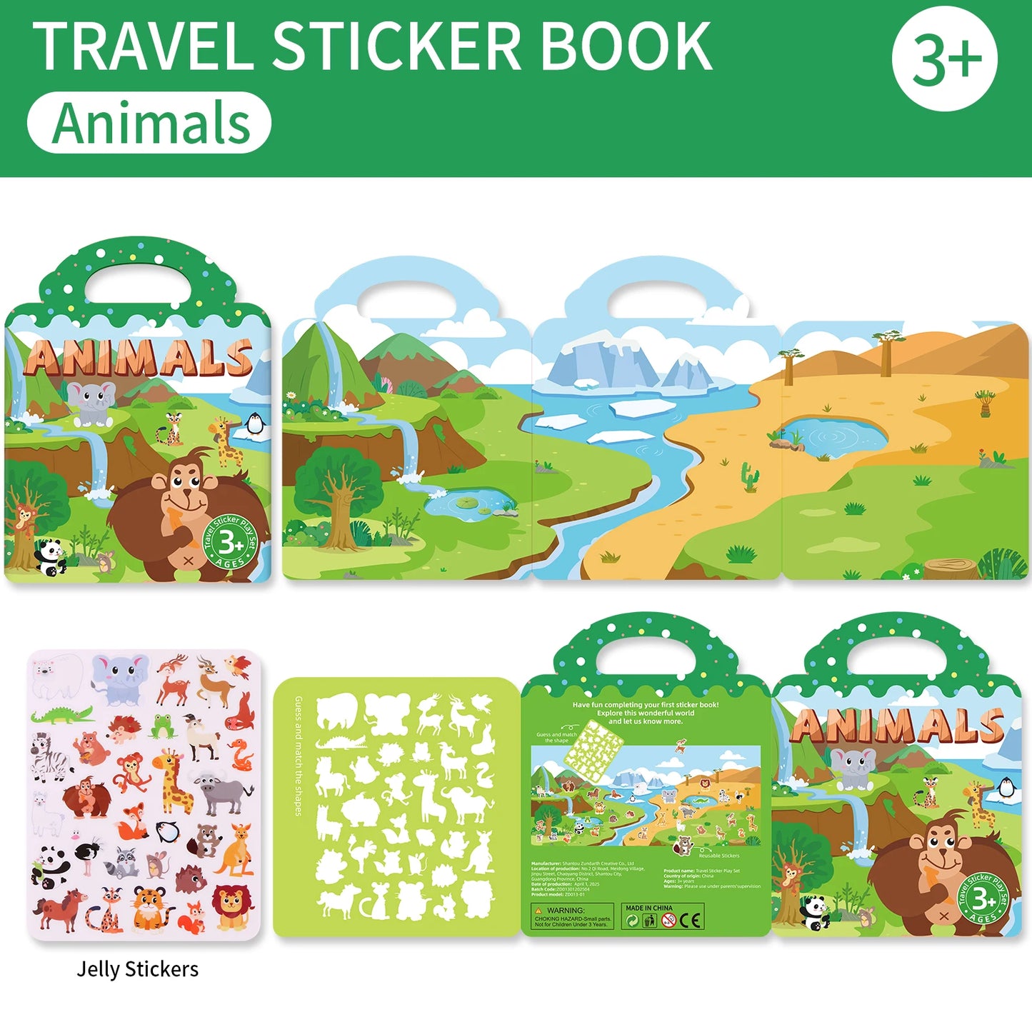 Reusable DIY Sticker Book – Multi-Theme Montessori Bubble Stickers for Kids