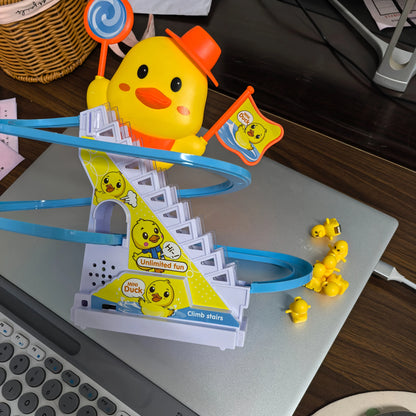 Duck Climbing Stairs Musical Toys with Lights and Music