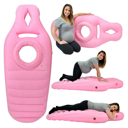 Inflatable Maternity Pillow – Adjustable Air Bed with Belly Support Hole