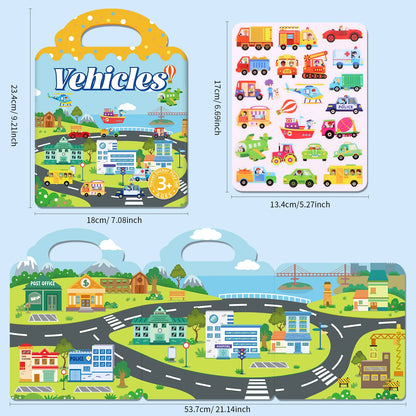 Reusable DIY Sticker Book – Multi-Theme Montessori Bubble Stickers for Kids