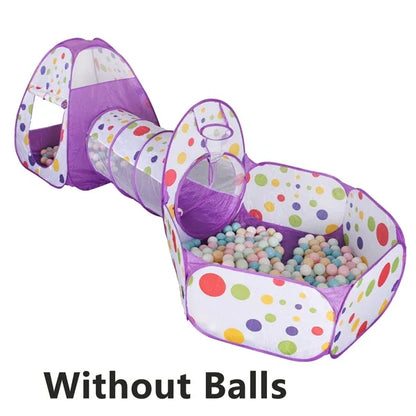 3-in-1 Ball Pool Baby Play Tent with Tunnel