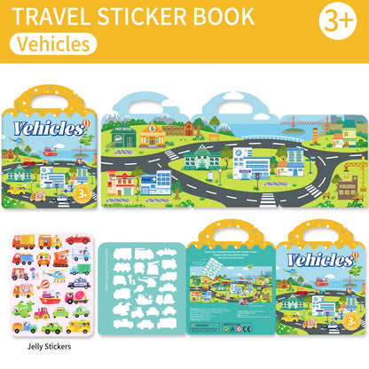 Reusable DIY Sticker Book – Multi-Theme Montessori Bubble Stickers for Kids